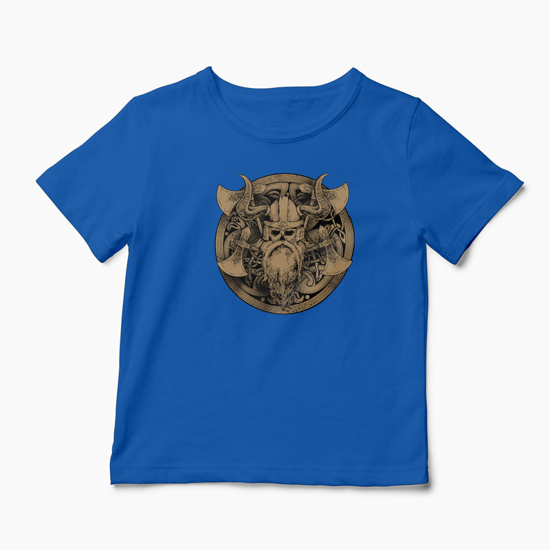 Tricou Viking Războinic - Copii-Albastru Regal